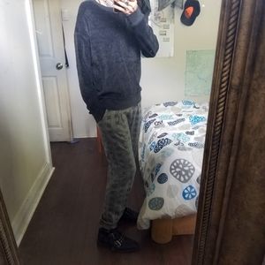 Sweater, crew neck, velvet, black